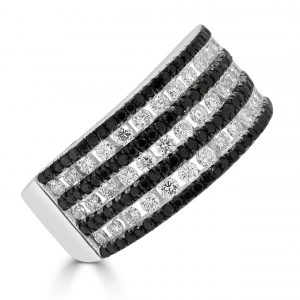 Black and White Diamond Alernating Dress Ring