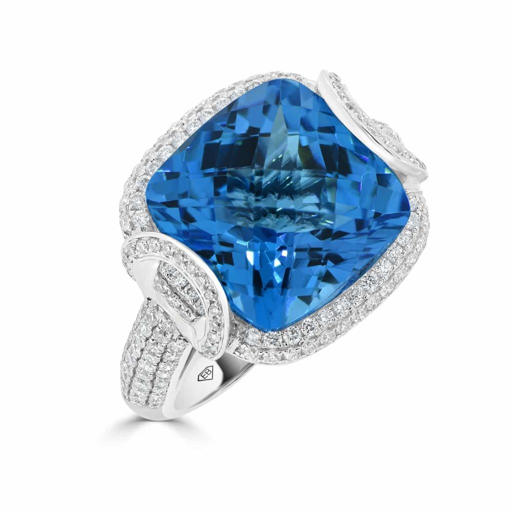 Topaz and Diamond Dress ring