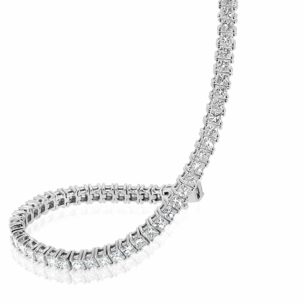 White Gold Tennis Bracelet with Princess DiamondDiamond Tennis Bracelet