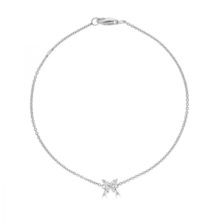 Gold Bracelet with Marquise DiamondsMarquise Flower Diamond Bracelet