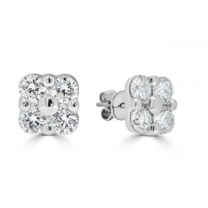 4 Diamond White Gold Studs