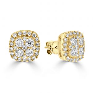 Cushion Cluster Diamond Studs