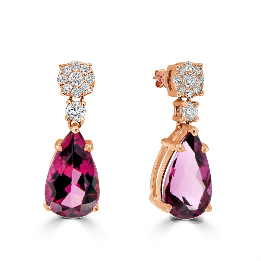 rubellite earrings