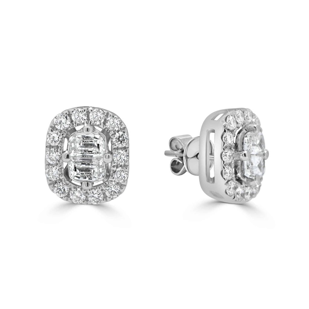 Diamond Cluster Stud Earrings