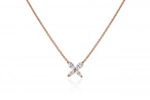 Rose Gold Marquise Diamond Necklace 0.50Ct