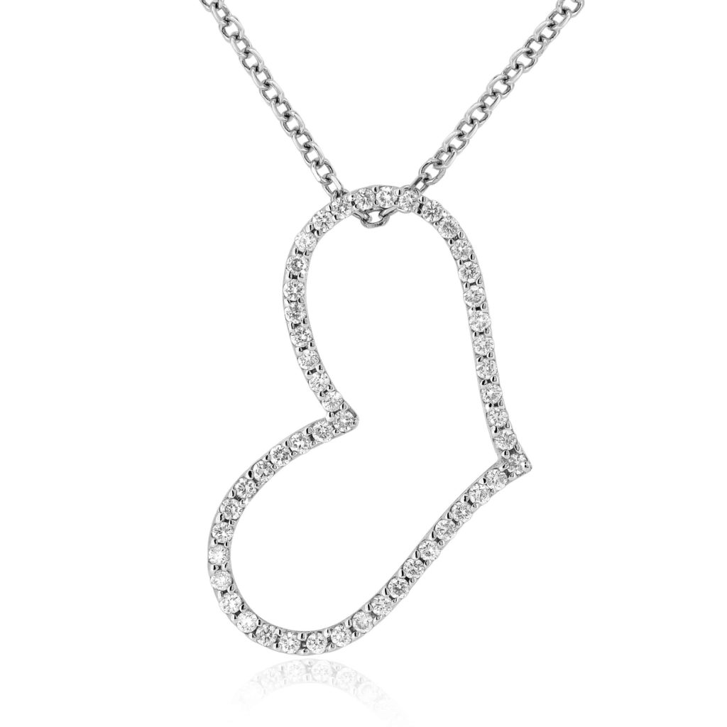Round Diamond Heart Pendant