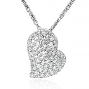 White Gold Whole Heart Diamond Pendant