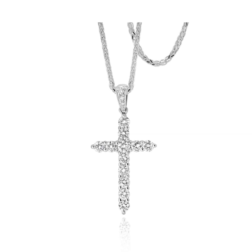 White gold diamond cross