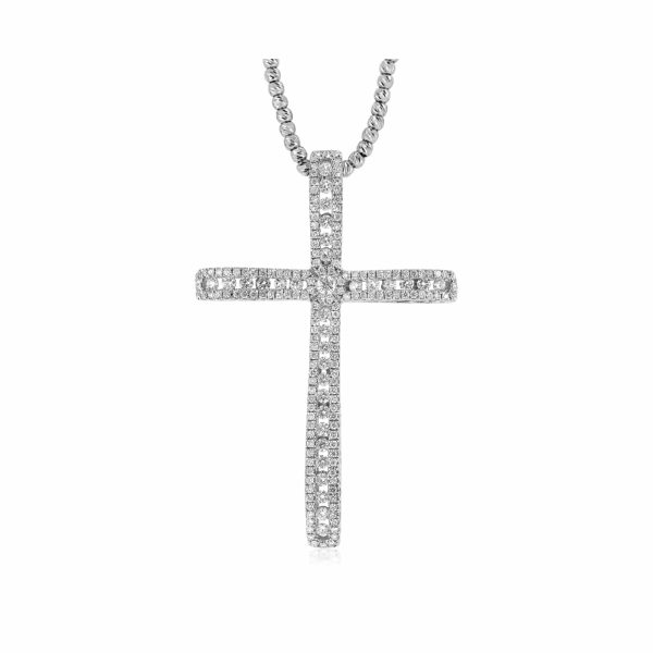 Women cross pendant white gold