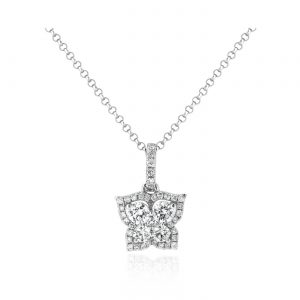 Diamond Cluster Butterfly Pendant