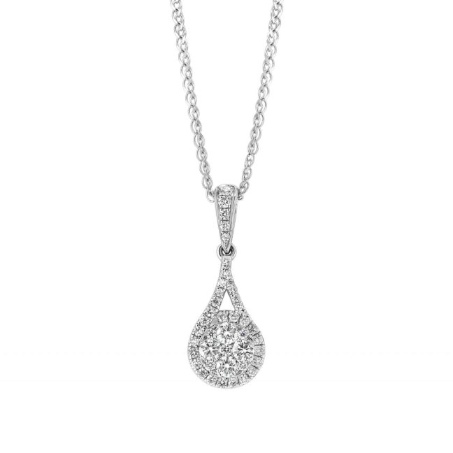 Round Brilliant Pear Shaped Drop PendantDiamond pendant 18kt white gold