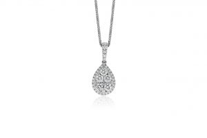 White Gold Diamond Pendant with Round Diamond
