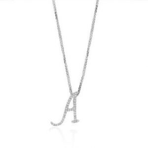 White Gold Diamond Letter A pendant