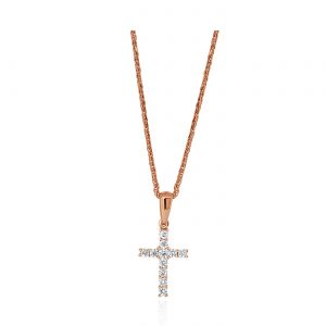Rose Gold Diamond Cross