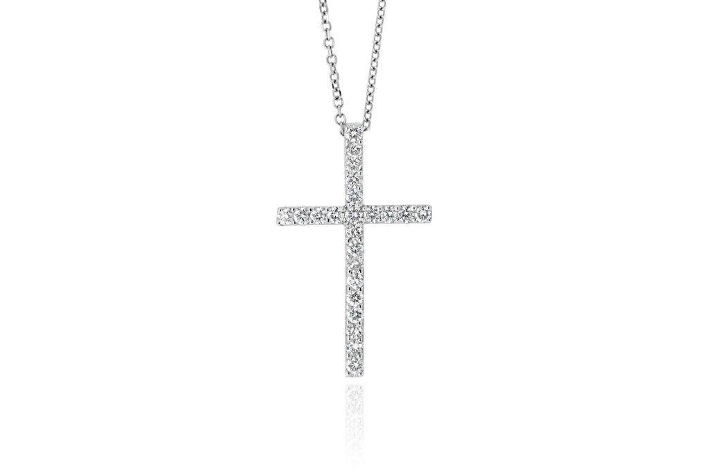 Round Diamond Cross Necklace