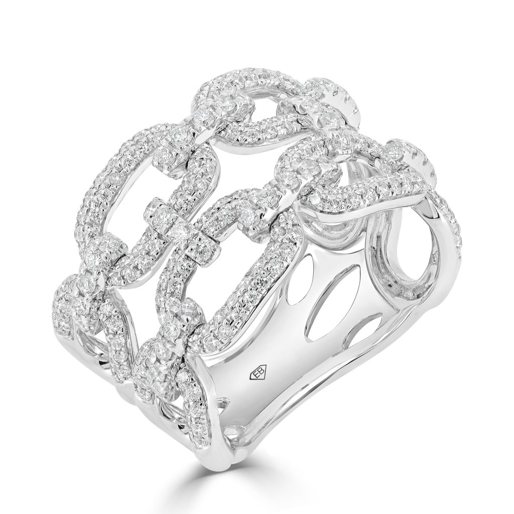 Round Diamond Chain Dress Ring