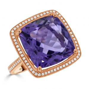 Cushion Cut Amethyst Ring