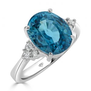 Oval London Blue and round diamonds