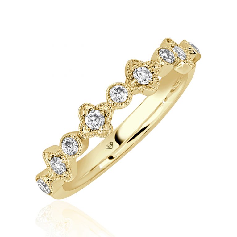 Round Diamond Wedding Band