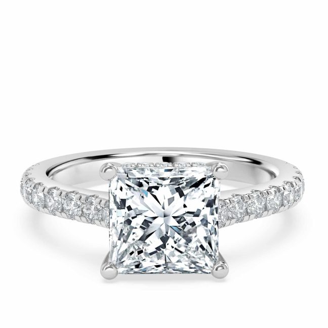 ROSANNA PRINCESSPrincess Diamond Engagement Ring with Halo
