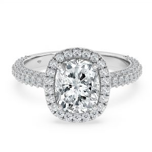 Cushion Diamond Engagement Ring with Halo