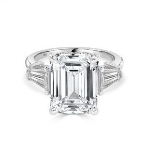 Emerald Diamond Engagement Ring Trilogy