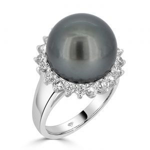 Tahitian Single Halo Set Claws Setting