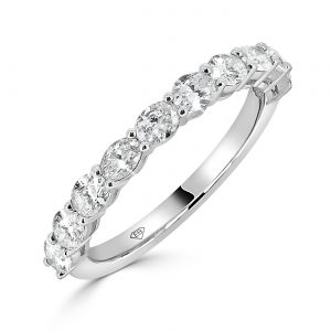 Horizontal Oval Cut Wedding Ring
