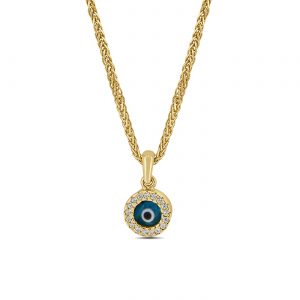 Evil Eye CZ Circular Pendant