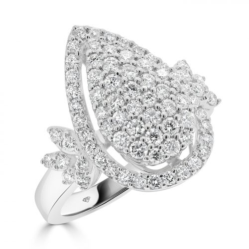 Diamond Pear Shape Pave Ring