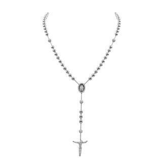 Large Rosary Diamond NecklaceWhite Gold Rosary Necklace with Diamonds