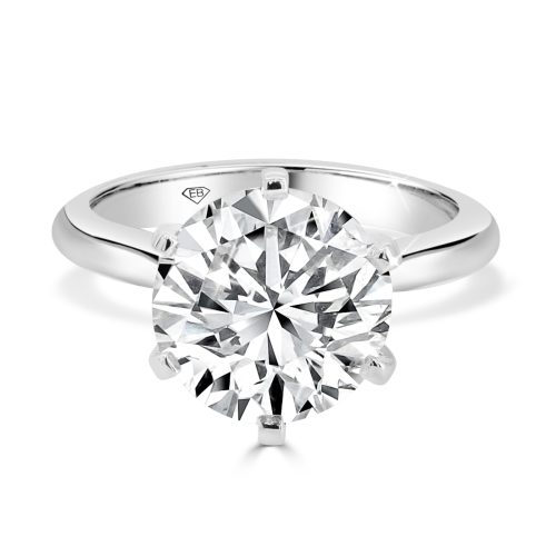 Round Lab Diamond 6 Claws Solitaire 4.02 Ct