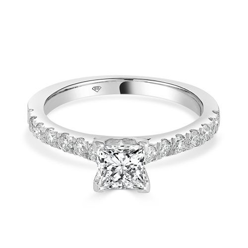 Princess Cut Engagement Ring 0.62 Ct