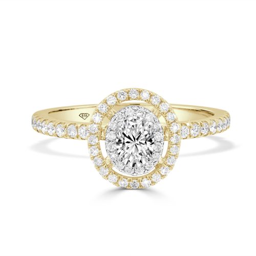 Oval Cut Double Halo Diamond Engagement Ring