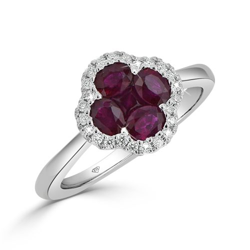 Ruby And Diamond Bloom Ring