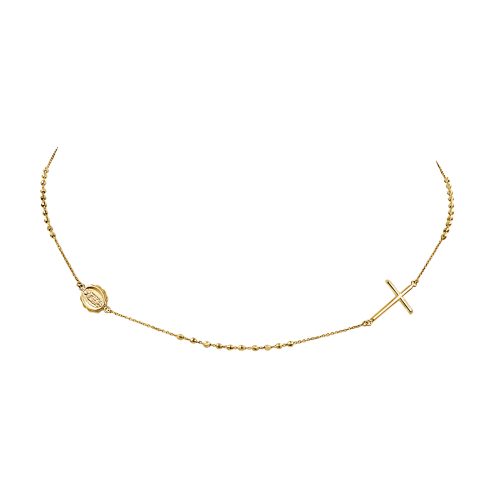 Minimalist Gold Rosary Necklace in 18kt Gold Elegant and Timeless
