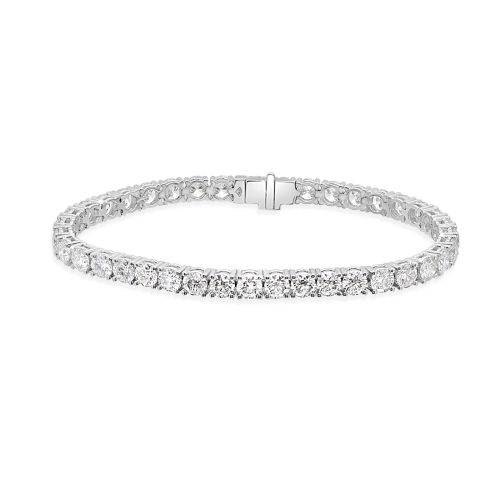 Tennis Bracelet in 18kt White Gold with Natural Diamonds