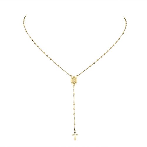 Thin 9 Kt Rosary Necklace