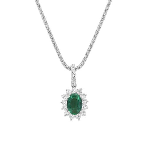 Emerald and Diamond Pendant