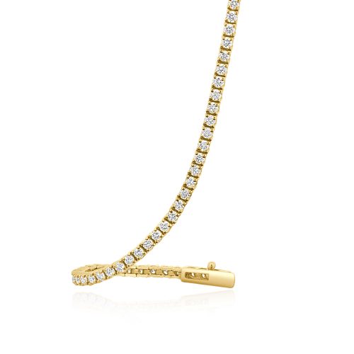 Yellow Gold Tennis Bracelet Natural Diamond Elegance