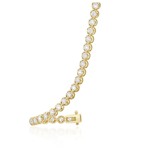 Tennis Bracelet in Yellow Gold Classic Elegance with Natural Diamonds