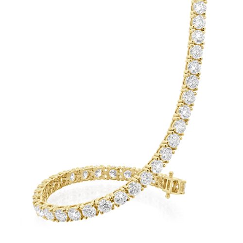 Gold Tennis Bracelet with Lab Diamonds in 18kt Yellow Gold