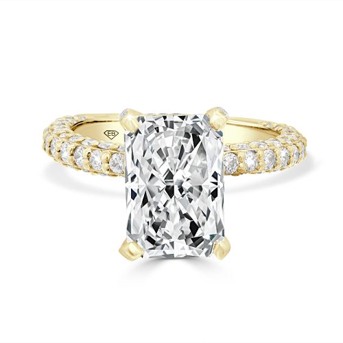 Yellow Gold Engagement Ring Lab Diamond in 18kt Gold