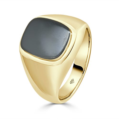 9ct Men’s Gold Ring – Yellow Gold with Onyx Centre