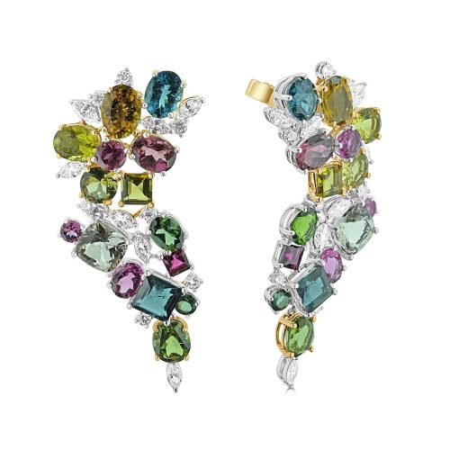 Platinum and Yellow Gold Stud Earrings Timeless Sophistication