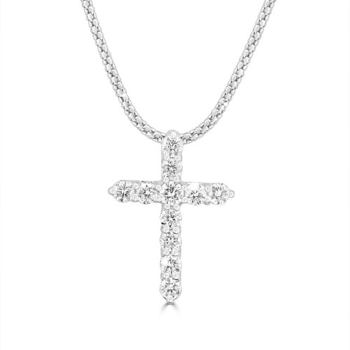 White Gold Diamond Cross Pendant