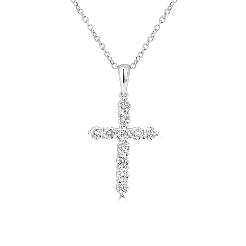 Timeless White Gold Diamond Cross Pendant Elegant Fine Jewellery