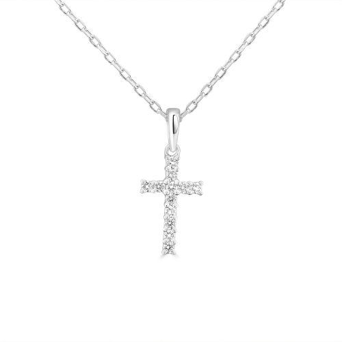 White Gold Diamond Cross Pendant A Timeless Symbol of Faith & Elegance