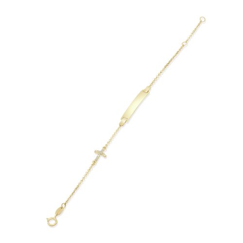 Gold Chain Bracelet with Cross Timeless Elegance in 18Kt