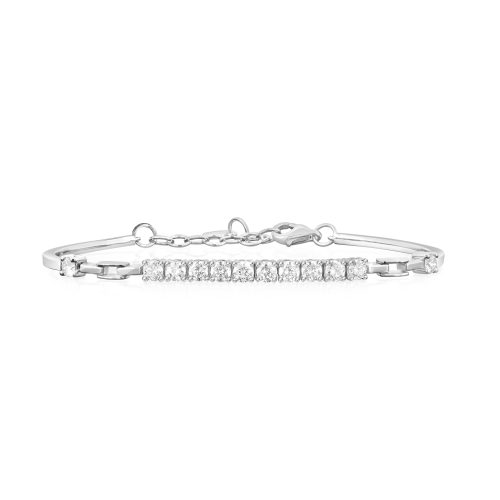 18Kt White Gold & Natural Diamonds Bangle